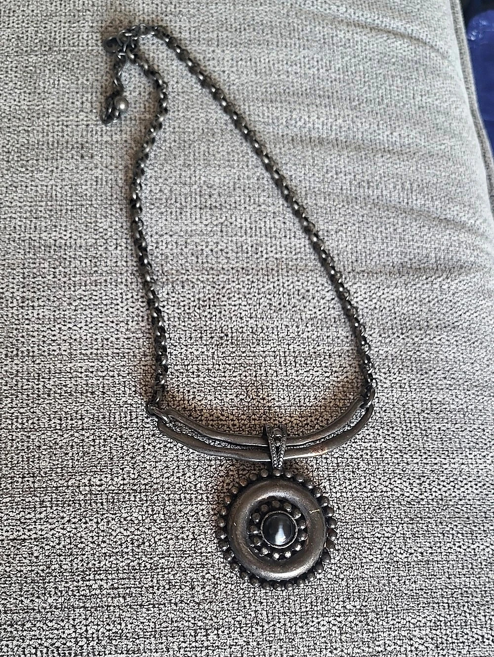 Gunmetal Pendant Necklace